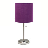 Lampe de table Limelights violette avec pied mince et port de recharge USB