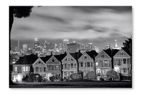 San Francisco Skyline From Alamo Square 24 po x 36 po : Oeuvre d’art murale en panneau de tissu sans cadre