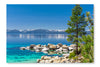  Lake Tahoe 3 16 po x 24 po : Cadre d'art mural et panneau de tissu