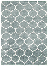 Carpette Alaura Trellis turquoise - 6 pi 7 pox 9 pi 9 po