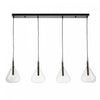 Luminaire suspendu Conic noir à 4 ampoules