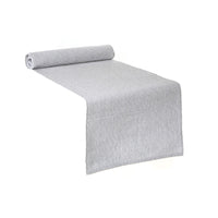 Chemin de table gris clair en chambray côtelé - ensemble de 2
