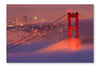 San Francisco Golden Gate Bridge in Fog 24 po x 36 po : Oeuvre d’art murale en panneau de tissu sans cadre