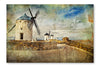 Windmills of Spain 24 po x 36 po : Oeuvre d’art murale en panneau de tissu sans cadre