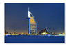 Skyline of Dubai By Night 16 po x 24 po : Oeuvre d’art murale en panneau de tissu sans cadre