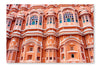 Hawa Mahal Palace 28 po x 42 po : Oeuvre d’art murale en panneau de tissu sans cadre