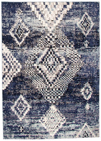 Carpette Makondo Mosaique bleu - 5 pi 3 pox 7 pi 3 po