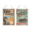 Panneau mural « Tire Service » et « Dad’s Garage » en métal ondulé - ensemble de 2