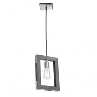  Luminaire suspendu Gatehouse pin foncé et nickel brossé à 1 ampoule 