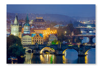 Famous View of Prague 24 po x 36 po : Oeuvre d’art murale en panneau de tissu sans cadre