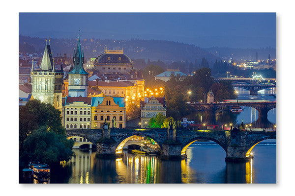 Famous View of Prague 24x36 Wall Art Fabric Panel Without Frame