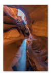 Sun Light Hitting The Antelope Canyon 24 po x 36 po : Oeuvre d’art murale en panneau de tissu sans cadre