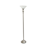 Lampe à pied torchère Elegant Designs à 1 ampoule, nickel brossé