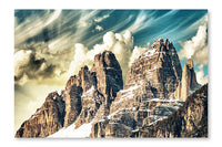 High Peaks of Dolomites 16 po x 24 po : Oeuvre d’art murale en panneau de tissu sans cadre