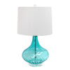 Lampe de table Elegant Designs en verre, bleu clair