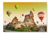 Hot Air Balloons in Cappadocia 24 po x 36 po : Oeuvre d’art murale en panneau de tissu sans cadre