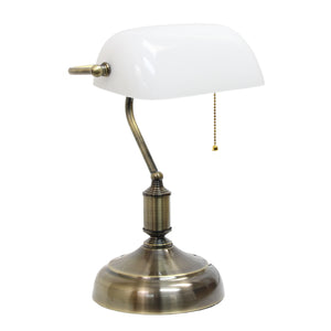 Lampe de bureau/de travail de type banquier Simple Designs, blanche