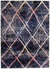 Carpette Makondo Abstract bleu marin - 6 pi 7 pox 9 pi 6 po