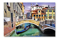  Pictorial Venetian Canals 28 po x 42 po : Cadre d'art mural et panneau de tissu