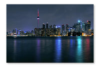  Toronto City At Night 24 po x 36 po : Cadre d'art mural et panneau de tissu