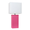 Lampe de table moderne Elegant Designs en cuir, rose vif