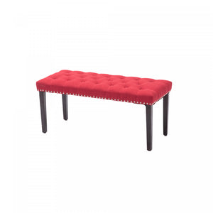 Banc Cabara rouge en tissu capitonné