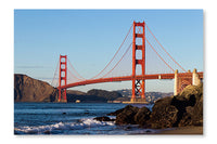  Golden Gate Bridge 24 po x 36 po : Cadre d'art mural et panneau de tissu