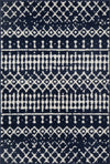 Carpette Lav bleu marine à motifs marocains 5 x 8
