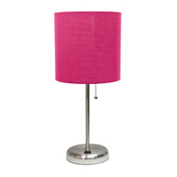 Lampe de table Limelights rose avec pied mince et port de recharge USB