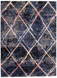 Carpette Makondo Abstract bleu marin - 5 pi 3 pox 7 pi 3 po