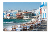 Mykonos 24 po x 36 po : Cadre d'art mural et panneau de tissu