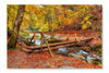 Autumn Landscape 2 28 po x 42 po : Oeuvre d’art murale en panneau de tissu sans cadre