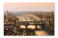 Florence Ponte Vecchio 28 po x 42 po : Oeuvre d’art murale en panneau de tissu sans cadre