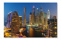  A View Of Dubai Marina 24 po x 36 po : Cadre d'art mural et panneau de tissu