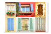 Traditional French Windows 24 po x 36 po : Oeuvre d’art murale en panneau de tissu sans cadre