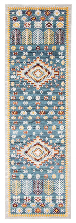 Carpette Gypsy bleue lavable à la machine - 2 pi 6 po x 8 pi 0 po