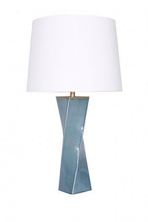 Lampe de table bleu antique