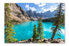 Beautiful Moraine Lake 16 po x 24 po : Oeuvre d’art murale en panneau de tissu sans cadre