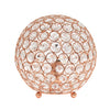 Lampe de table Elipse Elegant Designs balle de 8 po avec paillettes de cristal, or rose