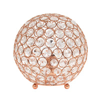 Lampe de table Elipse Elegant Designs balle de 8 po avec paillettes de cristal, or rose