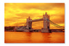 Tower Bridge on Sunset 24 po x 36 po : Oeuvre d’art murale en panneau de tissu sans cadre