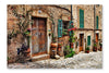Charming Streets of Old Mediterranean Towns 28 po x 42 po : Oeuvre d’art murale en panneau de tissu sans cadre