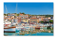 The Seaside Town of Cassis in The French Riviera 28 po x 42 po : Oeuvre d’art murale en panneau de tissu sans cadre