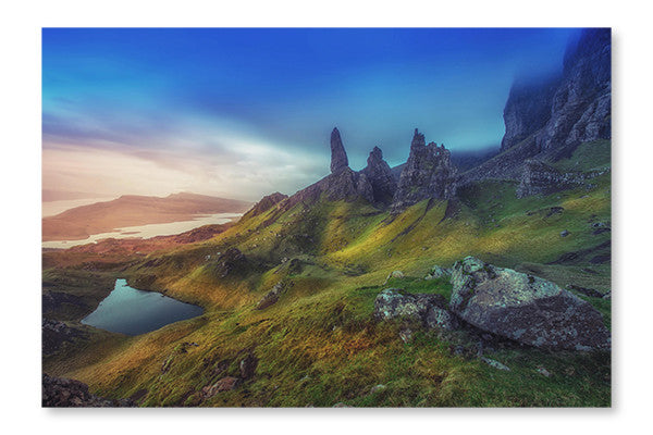 Dramatic Highland Pinnacles Old Man of Storr Skye Scotl 28x42 Wall Art Fabric Panel Without Frame