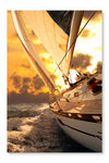  Sailboat Crop During The Regatta 16 po x 24 po : Cadre d'art mural et panneau de tissu