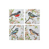 Sous-verre carré de 8 po en céramique avec oiseau printanier - ensemble de 4 sous-verre