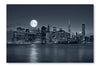   New York City At Night 16 po x 24 po : Cadre d'art mural et panneau de tissu