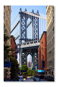  New York Skyline 24 po x 36 po : Cadre d'art mural et panneau de tissu