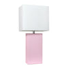 Lampe de table moderne Elegant Designs en cuir, rose tendre