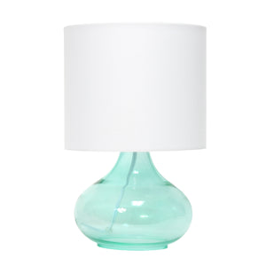 Lampe de table Simple Designs en verre à motif de goutte d’eau, turquoise